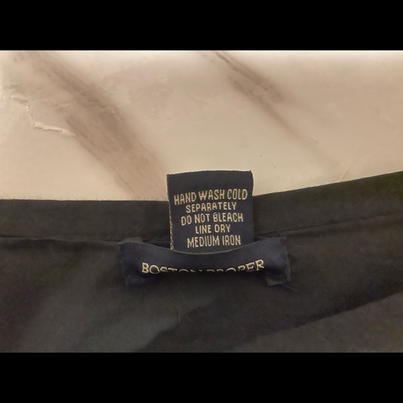 Boston Proper Women Black Creme Embroidered Box Pleat Flare Skirt NWOT-8 - Picture 6 of 7